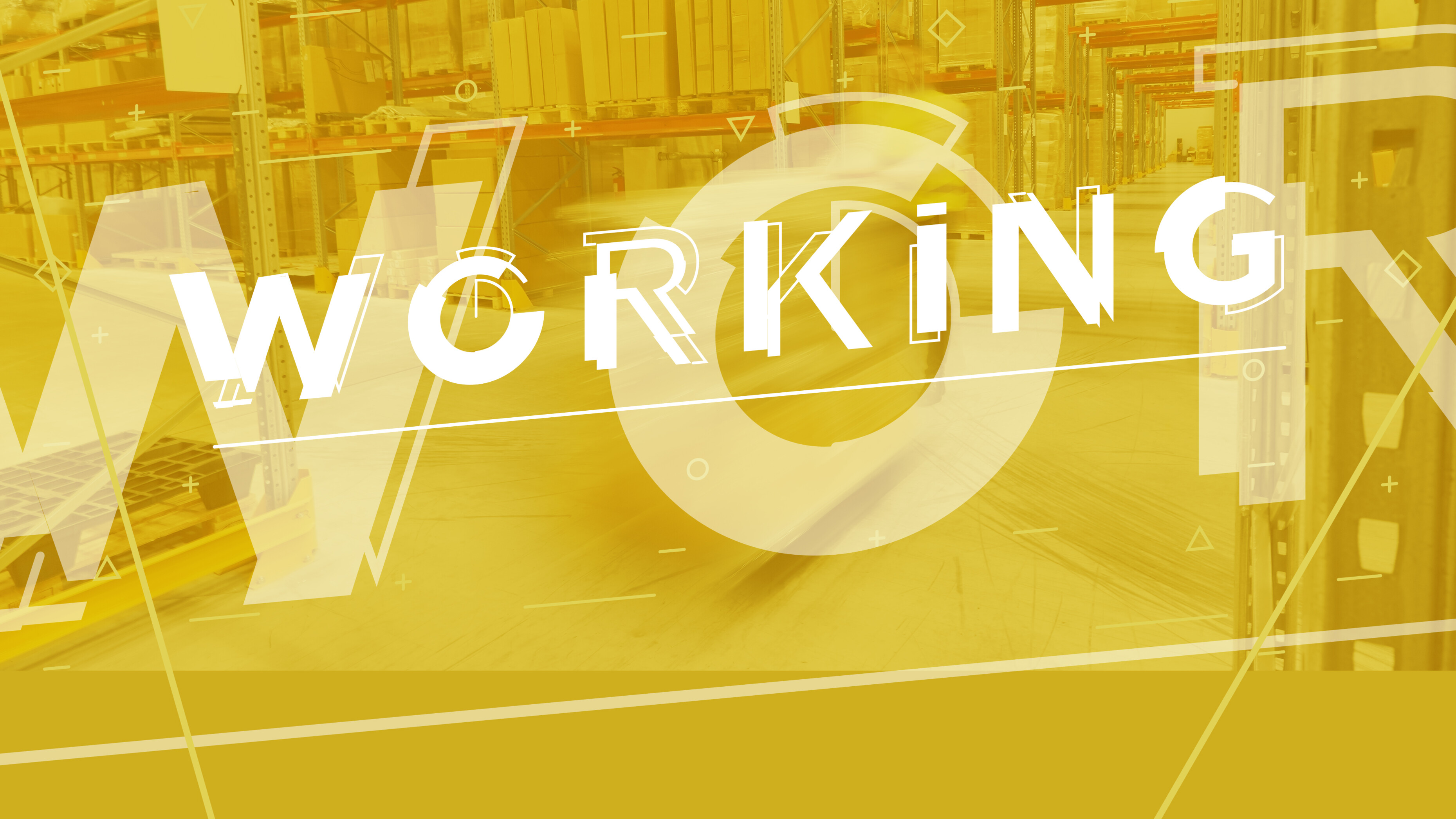 The word Working over a brass background showing an industrial setting
