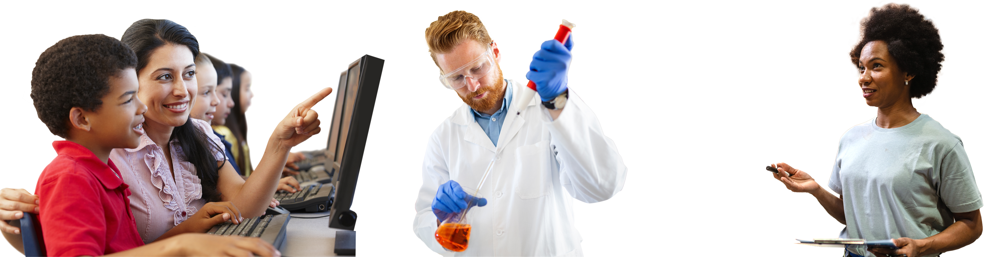 A male scientist holding a flask and working with chemicals