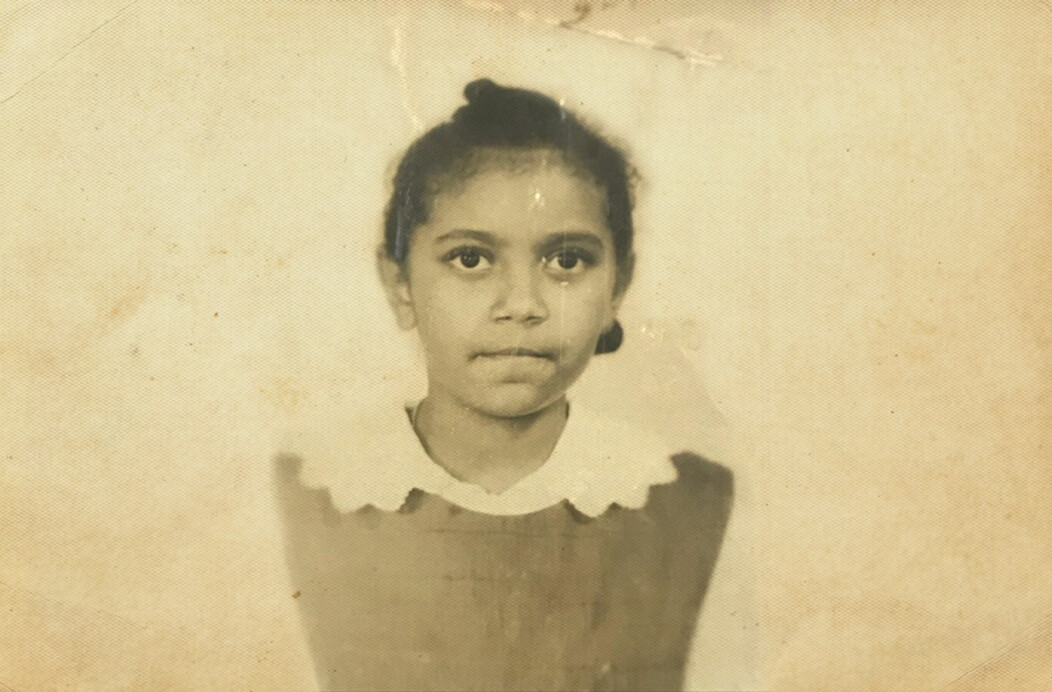 A black and white photo of Dr. Verna Ruffin of Waterbury CT as a young girl