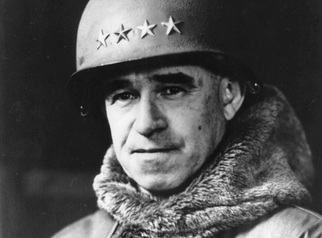 Black and white photo of a younger Army General Omar Bradley